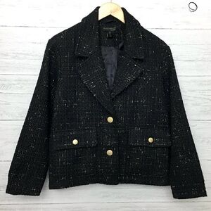 House of Harlow 1960 Black and Gold Tweed Oversized Lady Jacket